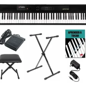 Combo Piano Digital +soporte+banqueta+fuente+sustain+libro